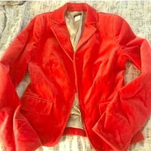 Coral red velvet J. Crew blazer sz 4